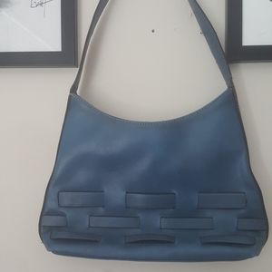 Nine West Blue Leather Basketweave Purse